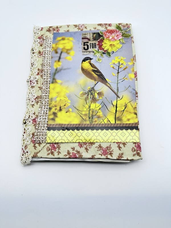 Junk Journal Bird Themed 8×6 Inches With Coffee Dyed Paper For Journaling