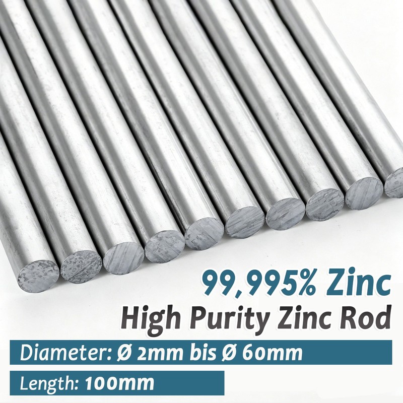 99.9% Pure Zinc Rod, Marine Anticorrosion, Pure Metal Zinc Anode, Round Zinc Bar