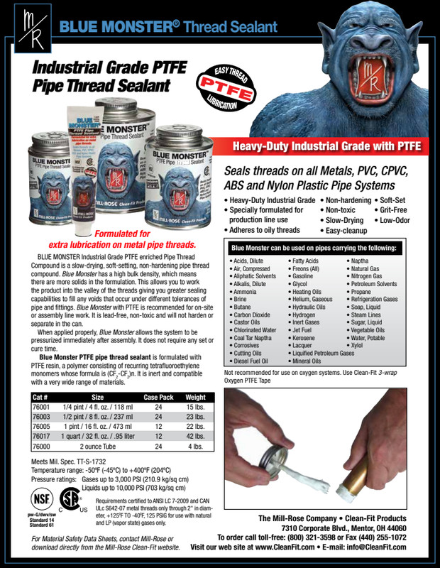 New Blue Monster 76017 1 Quart (32 OZ) Industrial Grade Thread Sealant with PTFE gallery