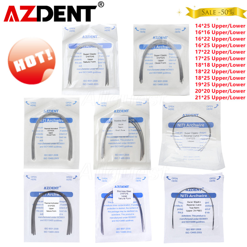 AZDENT Dental Ortho Super Elastic Niti/Stainless Steel Rectangular Arch Wire