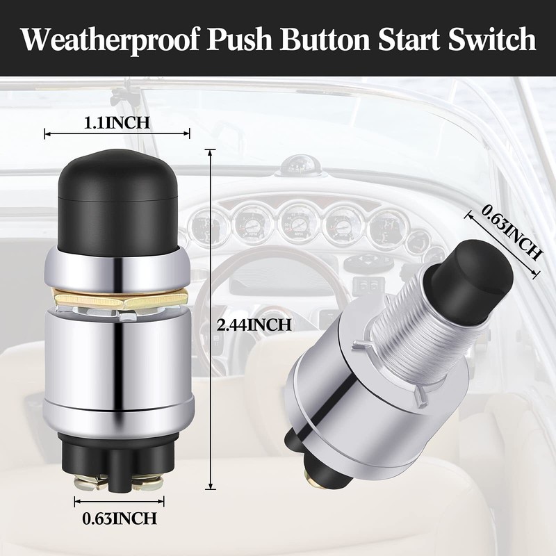Engine Start Push Button Momentary 12V and 24V Waterproof Push Button Switch ... gallery