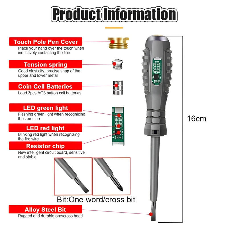 AC DC Non-Contact Voltage Tester Pen 12-220V Electric Volt Detector Sensor gallery