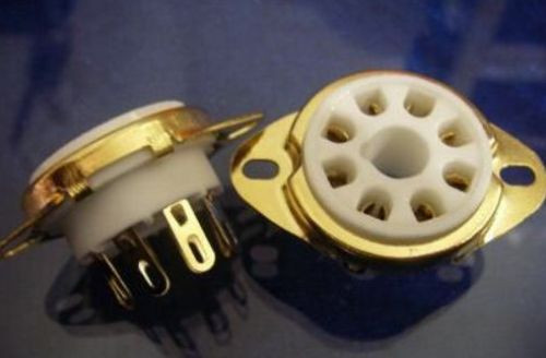 2-Lot new EL34 KT88 274B 6550A 6550 8 PIN GOLD OCTAL AMPLIFIER TUBE SOCKET,Y8G