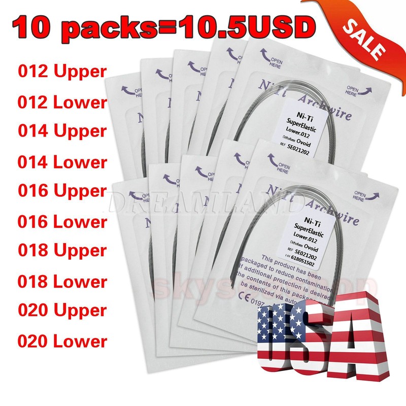 100PCS Dental Orthodontic NITI Arch Wire Round Super Elastic NITI Ovoid Form USA gallery