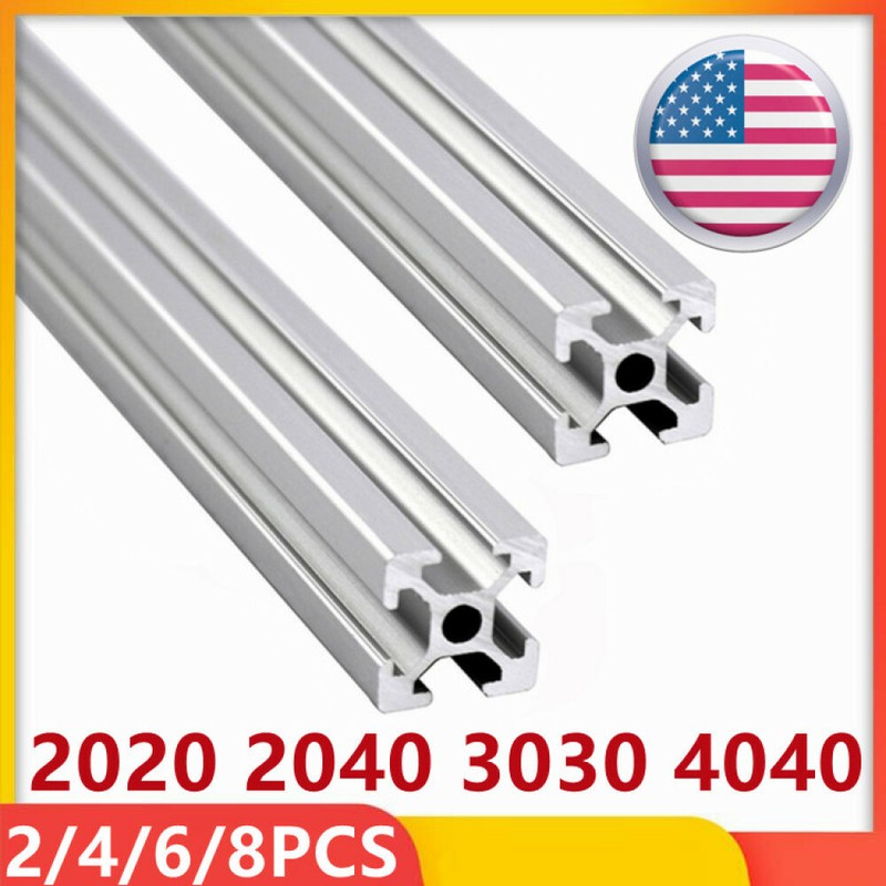 2/4/6/8PCS 2020 3030 4040 2040 Extrusion Anodized T Slot Linear Rail 300-1000mm