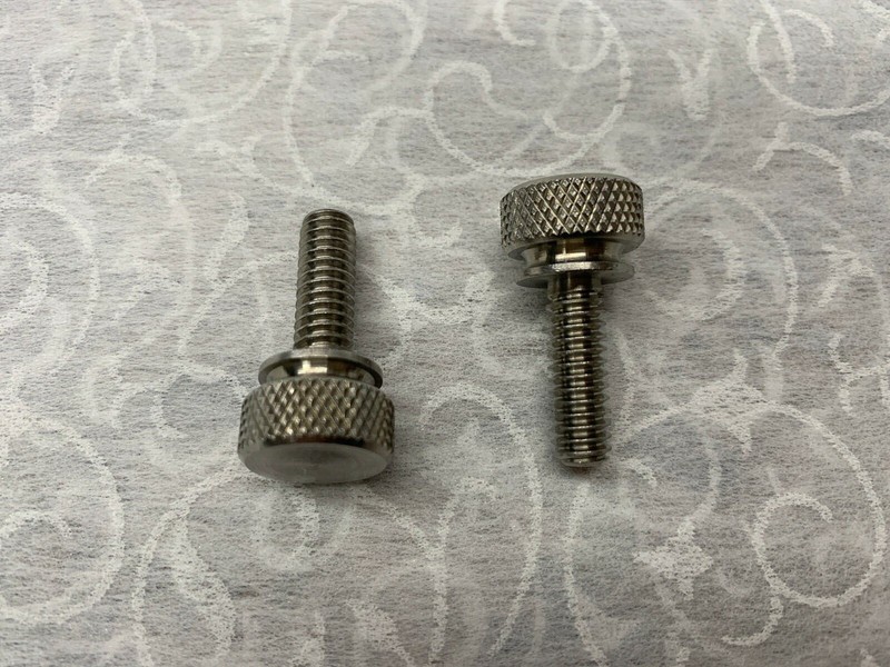 2 Pcs 1/4″ – 20 X 3/4″ 18-8SS Knurled Head Thumb Screws with Flared Shoulder