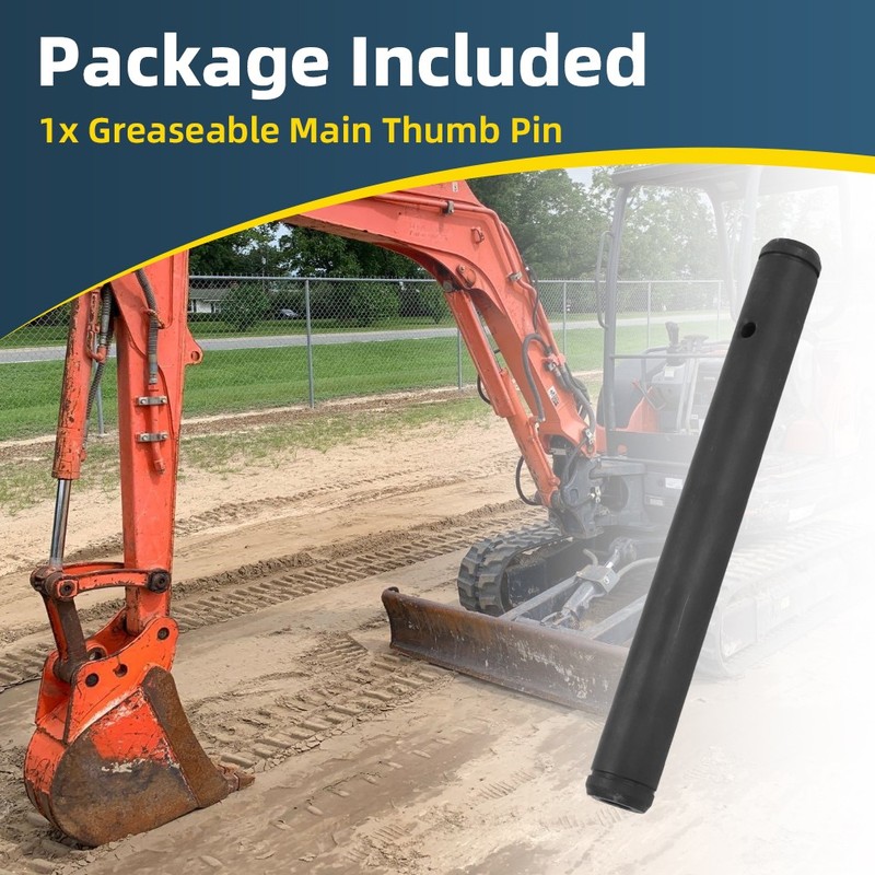 Greaseable Main Thumb Pin For Kubota Excavators KX121 KX91 KX71 KX033-4 KX040-4 gallery