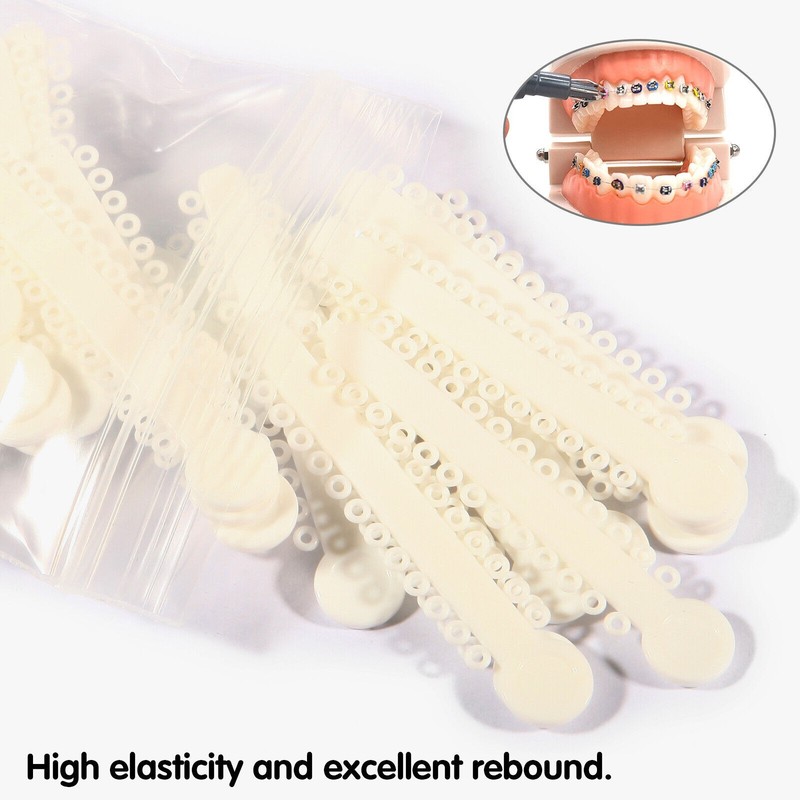 1040 Dental Orthodontic Ligature Ties Elastic Rubber Band Black/Rainbow Colors gallery