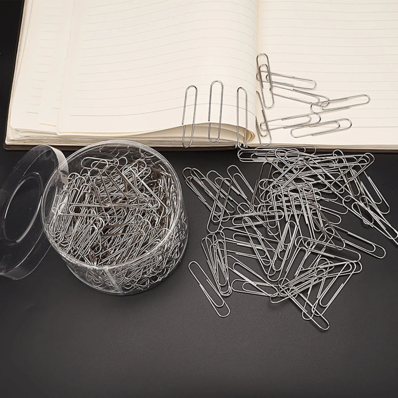 300pcs Large Size Paper Clips Silver Office School Document Paper Organizer Clip gallery