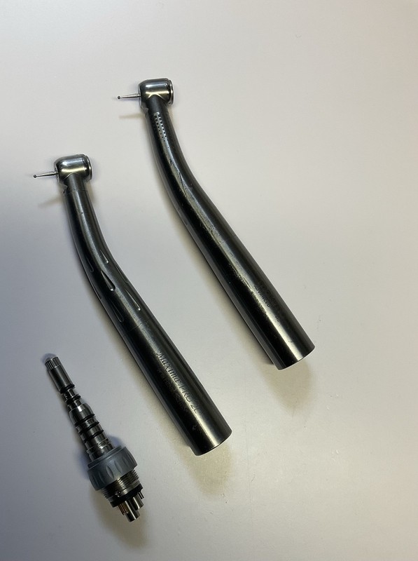 2 Henry Schein Maxima Fiber Optic Handpieces w/ 6-Pin Coupler ML & Pro 2L AR