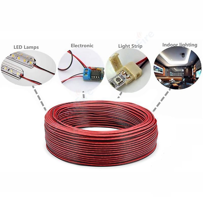 16/18/20/22/24/26/28/30AWG Flat Ribbon Twin-Core 2Pin Cable Stranded Wire UL2468 gallery