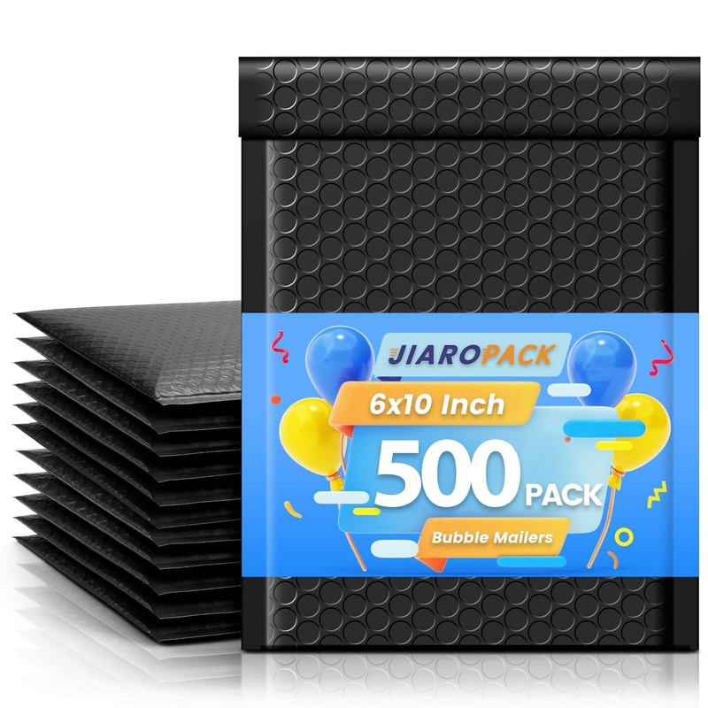 500Pack Poly Bubble Mailers Padded Envelope Bubble Envelopes 6×10″ 6×9″ #0 Black