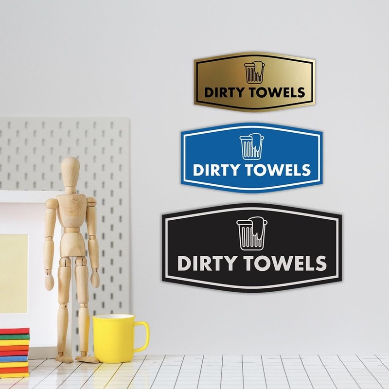 Signs Bylita Fancy Dirty Towels Sign Brushed Silver - Large 5 Pack gallery