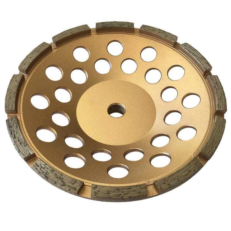 7″ Concrete Grinding Cup Wheels 12 Diamond Abrasive Seg 5/8″-11 Arbor Single Row