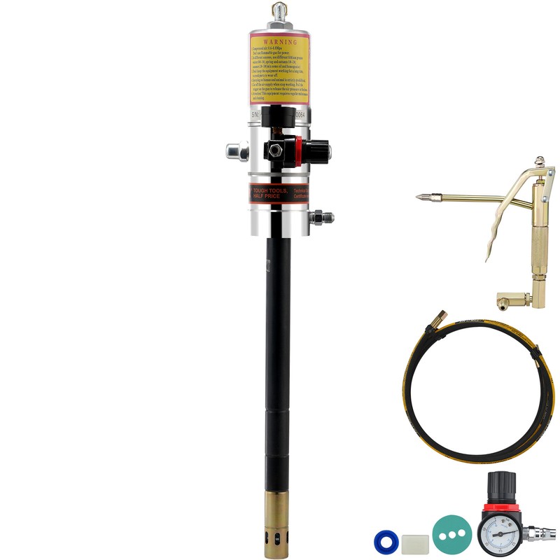 VEVOR Grease Pump Air Operated Grease Pump 0.6-0.8Mpa 13 ft Hose & Grease Gun