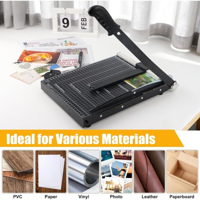 Heavy Metal Base Duty A4 Guillotine Paper Cutter-12-Sheet Capacity Guillotiner gallery