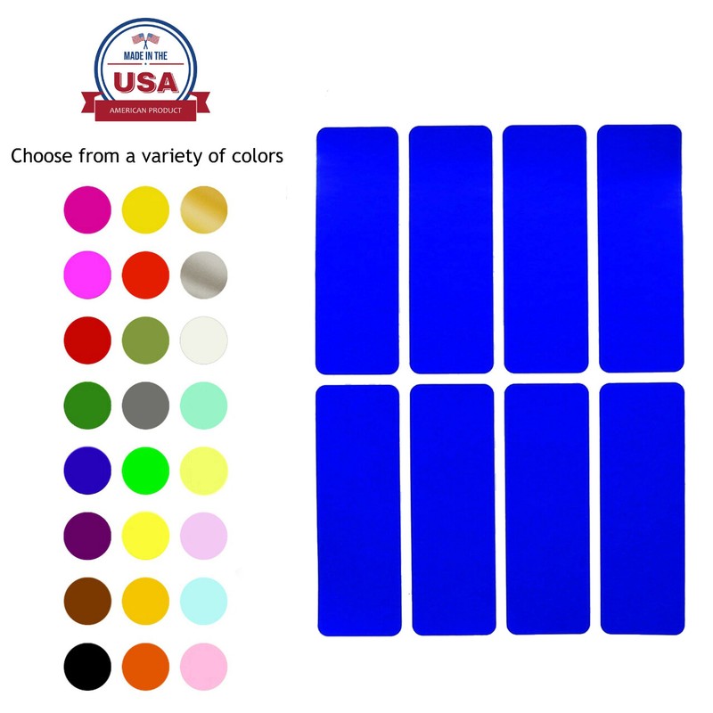Rectangle Colored Coding Stickers 1 x 3 Inch Writable Labels In 15 Colors