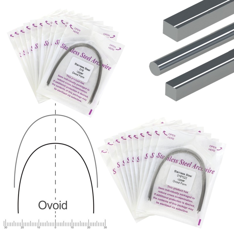 100Pcs Dental Orthodontic Arch Wire NiTi Stainless Steel Ovoid Round Rectangular gallery