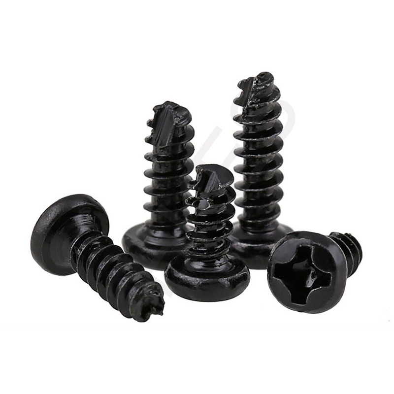 M2 M2.3 M2.6 M3 Phillips Pan Head Self Tapping Screws - Black Zinc Plated gallery