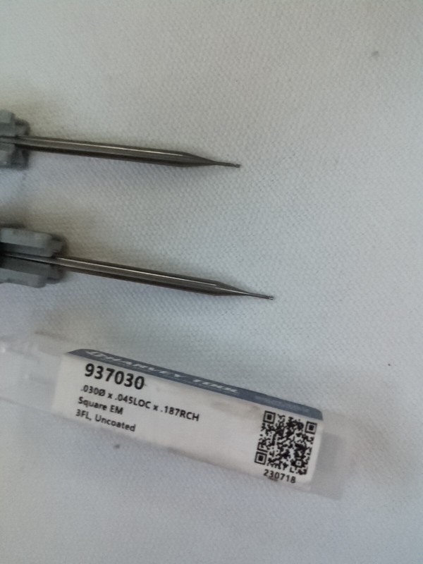 HARVEY TOOL Square End Mills: 0.0300" Dia, 0.045" LOC, 3 Fl 937030 gallery