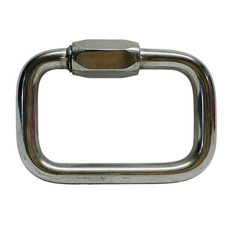 Stainless Steel T316 1/4″ Square Quick Link Locking Carabiner 990 Lbs WLL
