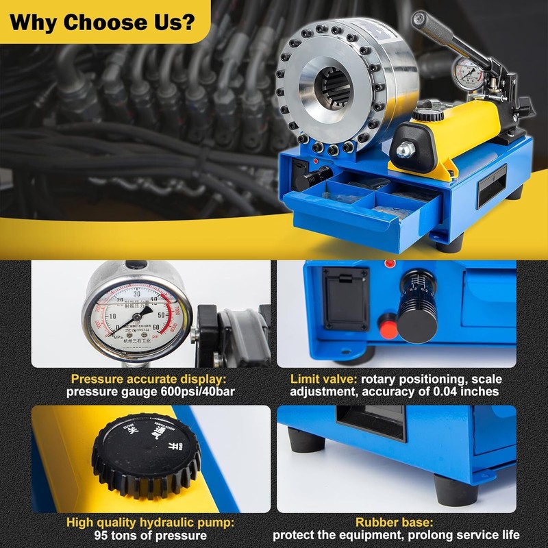 Hydraulic Hose Crimper Pipe Clamping Machine With 8 Sets Dies 10mm-30mm 5600KN gallery