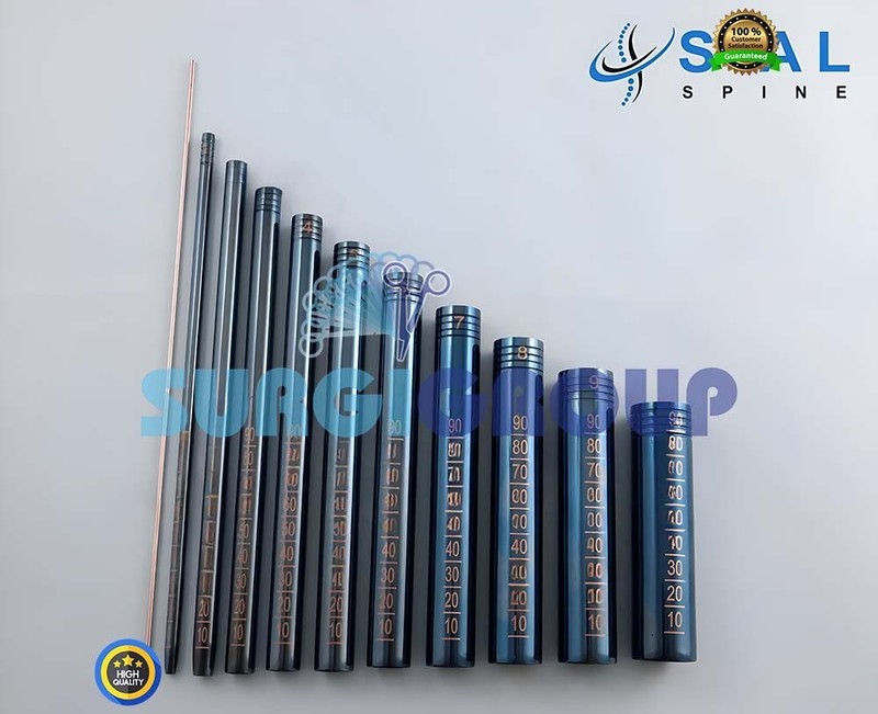 MIS Tubular Retractor Dilators Blue 11 PCs Set Surgery Instruments By Sial Spine