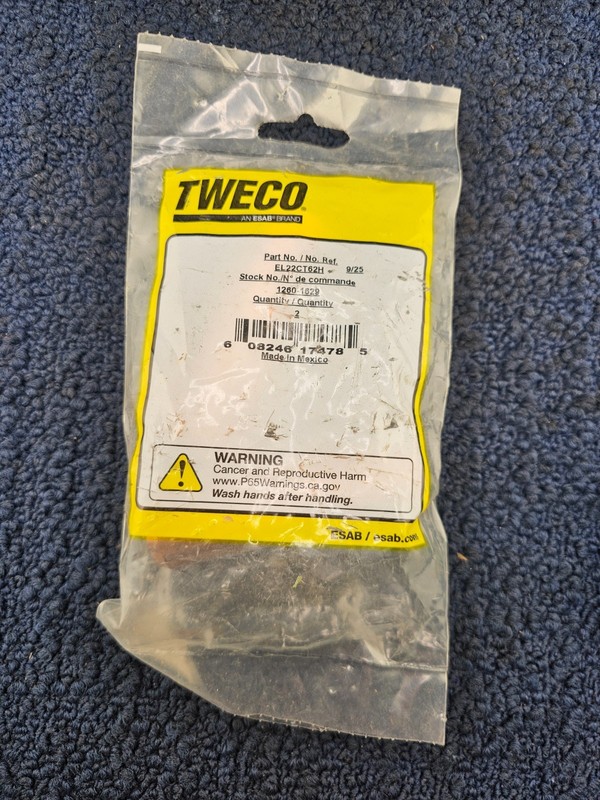 (QTY 2) Tweco EL22CT62H: 1260-1629 Thread Welding Nozzle Tip 5/8″-15, 9mm