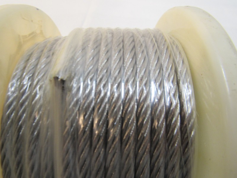 Stainless Steel Wire Rope Cable 3/16" 7*19 x 75' Spool gallery