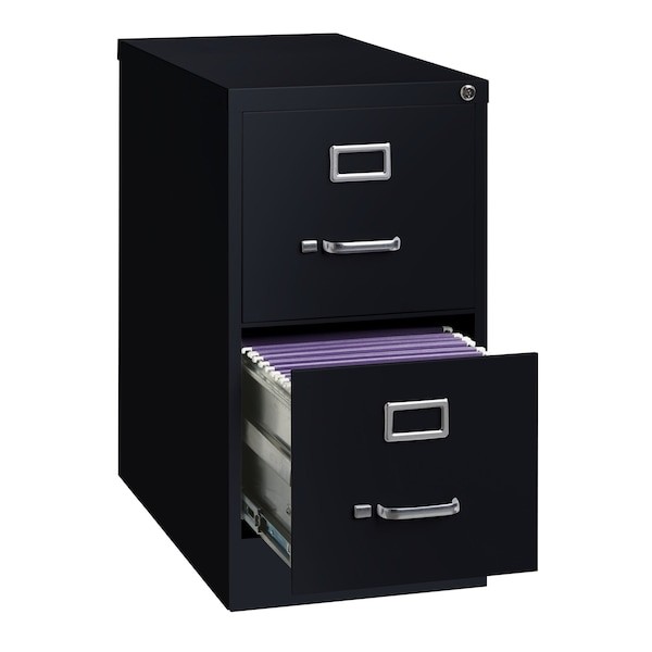 Hirsh 14410 15" W 2 Drawer Vertical File Cabinet, Black, Letter gallery
