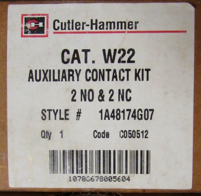 EATON CUTLER HAMMER W22 Advantage Auxiliary Contact 2 NO 2 NC 1A48174G07 gallery