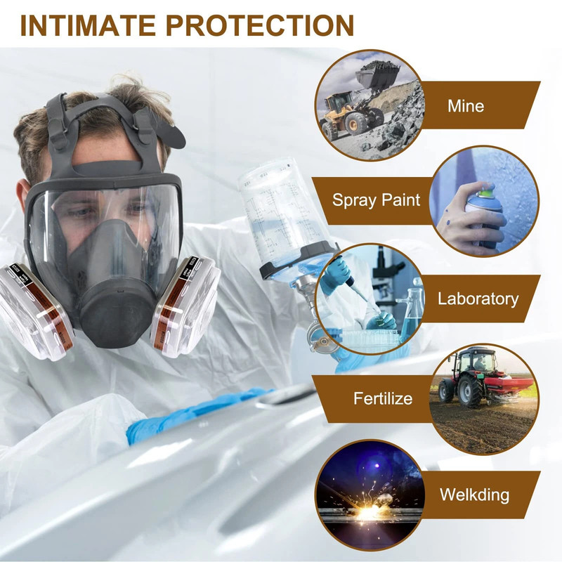 Full Face Gas Mask Painting Spraying Respirator w/Filters for 6800 Facepiece US gallery