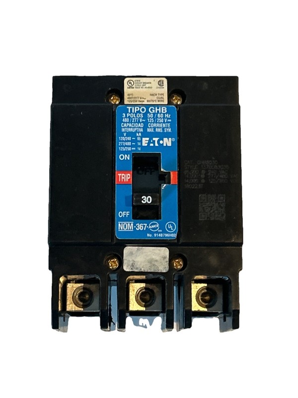 Eaton GHB3030 30 Amp 3 Pole 480/277 V 50/60 Hz 65kA Circuit Breaker