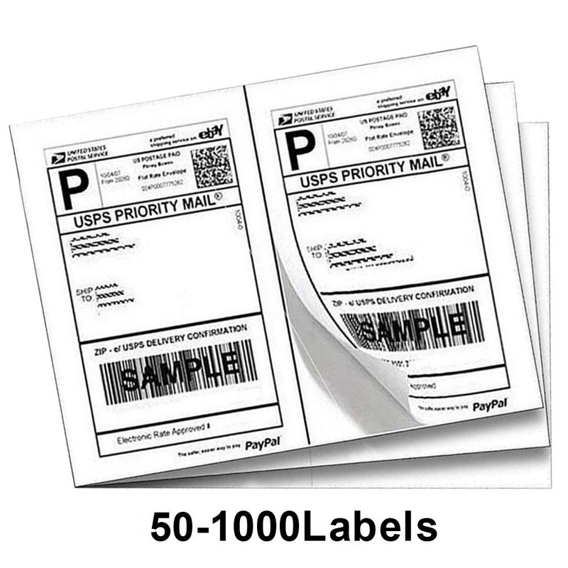 200-1000 Half Sheet Address Shipping Labels Blank Page 8.5 x 5.5 Self Adhesive