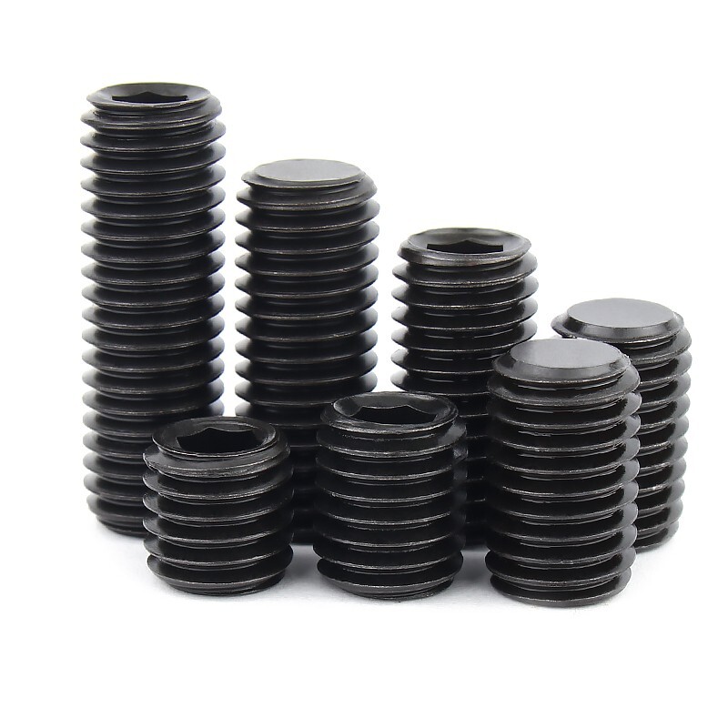 Black Steel 12.9 Hex Socket Set Screws Flat Point Grub Screws M3 - M16 gallery