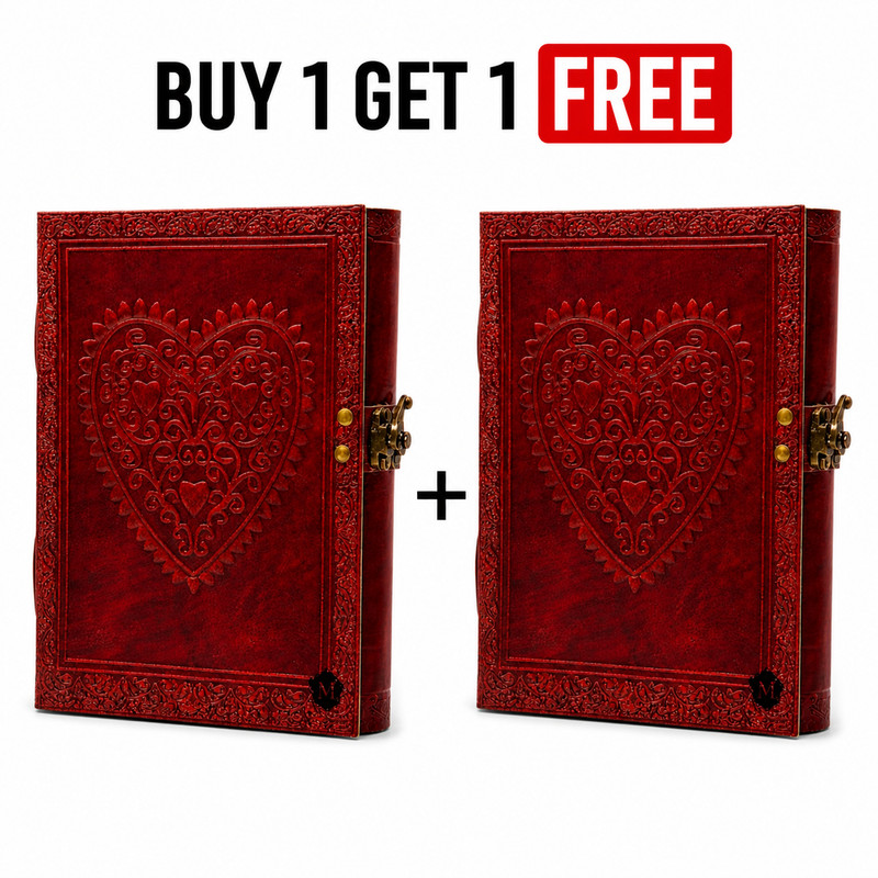 Handmade Leather Journal 6×8 Vintage Notebook, 200 Pages Blank Buy 1 Get 1 Free