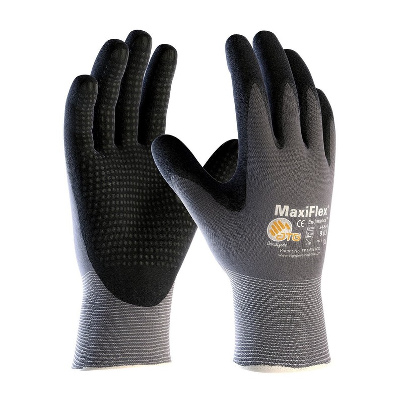ATG 3 Pack MaxiFlex Endurance 34-844 Seamless Knit Nylon Work Glove with Nitr…
