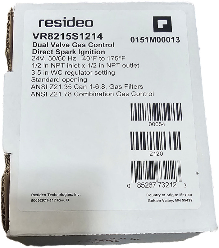 36G22-254 White-Rodgers Gas Heating Furnace Valve for Goodman 0151M00013