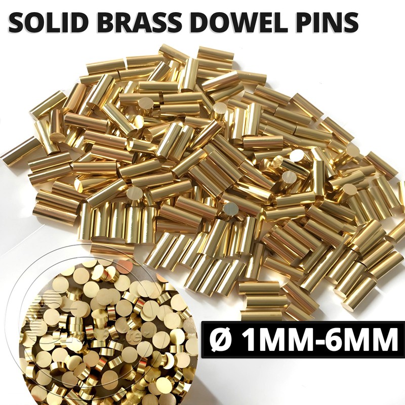 Ø 1mm 1.5mm 2mm 2.5mm 3mm – 6mm Metric Solid Brass Dowel Pins 2mm-15mm Length