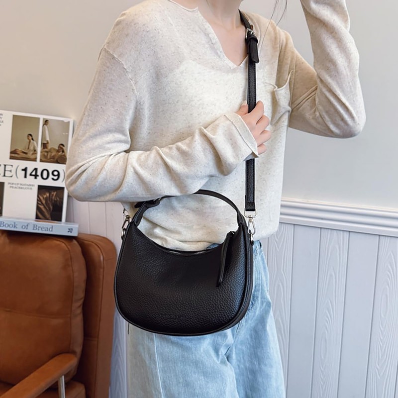 Crescent Shoulder Bag for Women PU Leather Crossbody Purse Stylish Hobo Handb... gallery