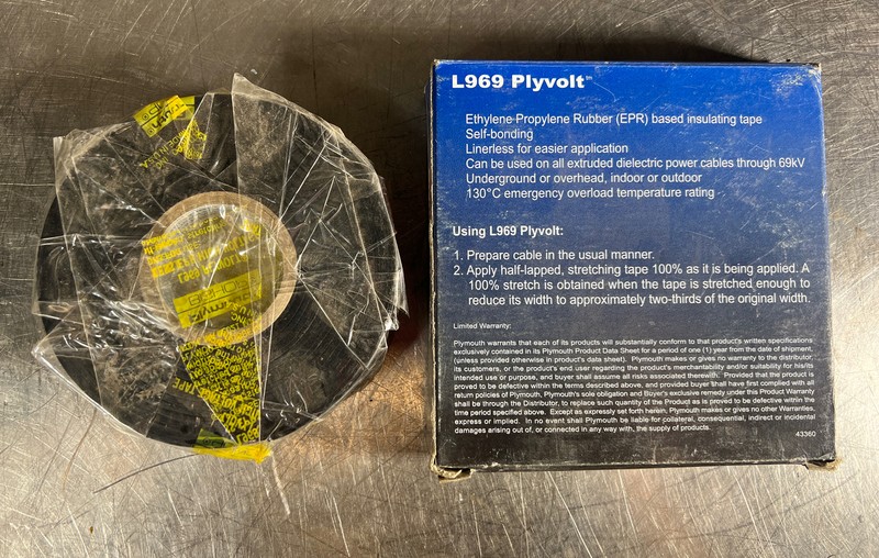 Nos L969 HIGH VOLTAGE EPR Self Bonding Linerless Electrical Insulating Tape 69KV gallery