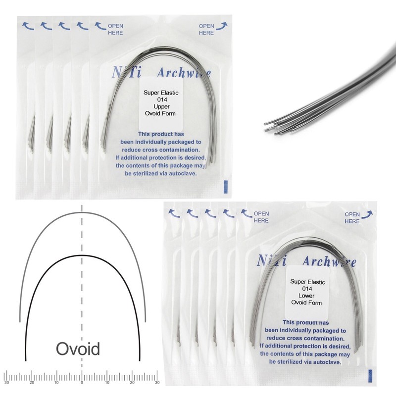 100Pcs Dental Orthodontic Arch Wire NiTi Stainless Steel Ovoid Round Rectangular gallery