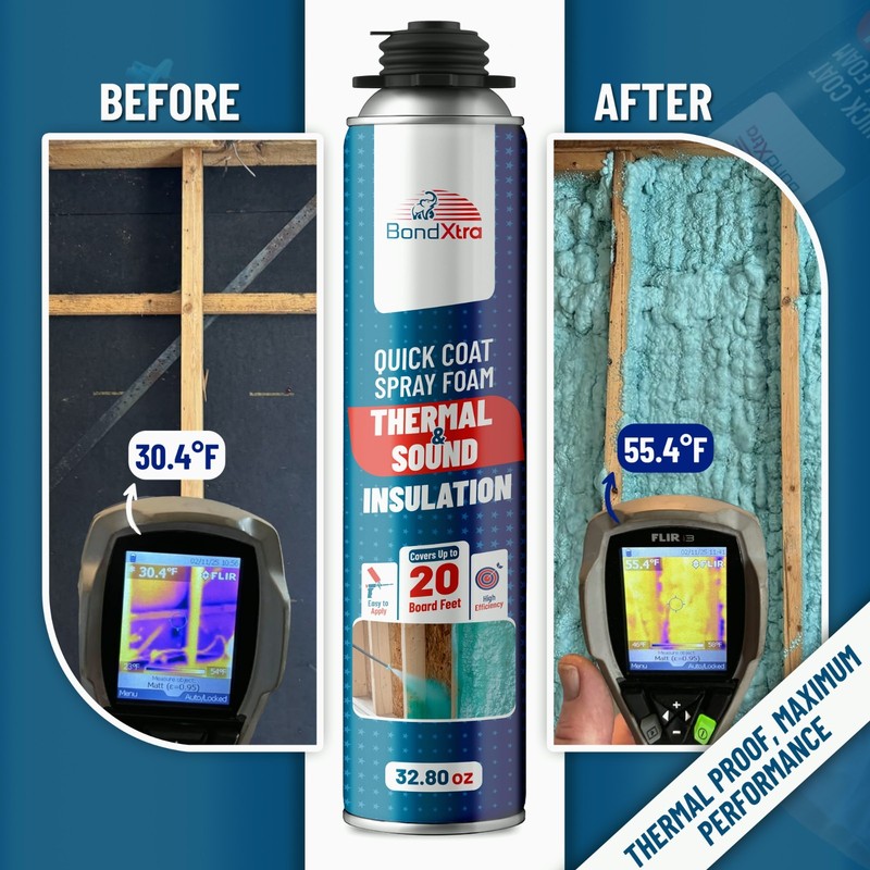 BondXtra Spray Foam Insulation Kit (36 x 32.80 oz/930 gr720 Brd ft) Self Expan gallery