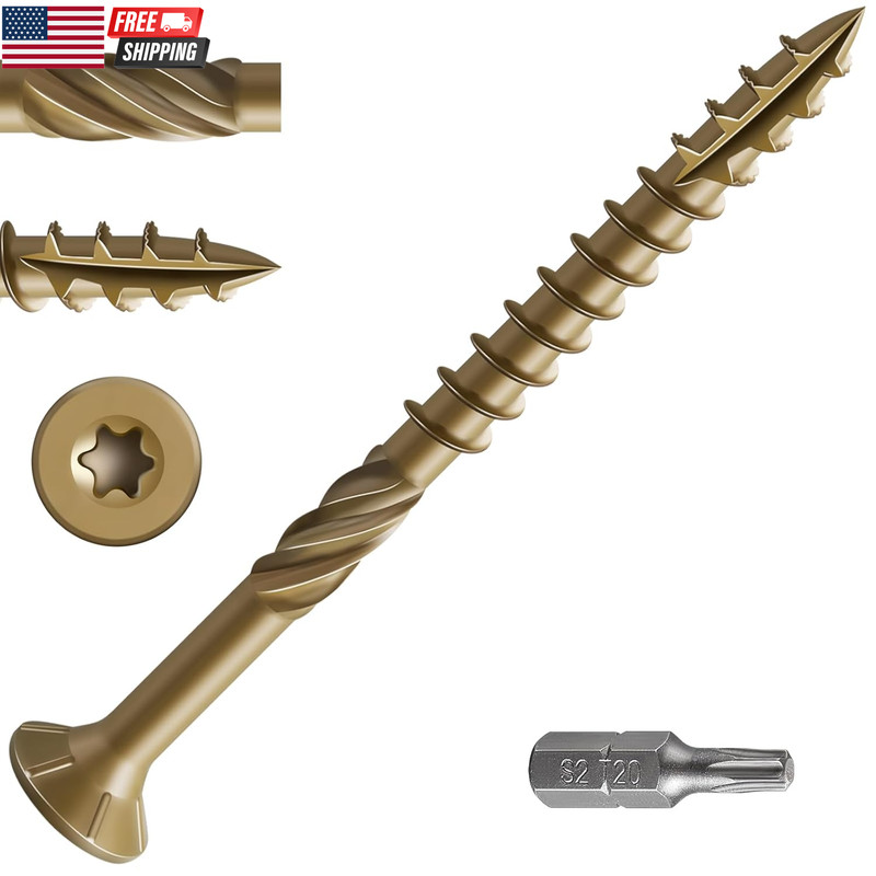 #10 * 3″ Deck Screws, (137Pcs) 2 Lbs.Exterior Wood Screws, Rust Resistant Epoxy