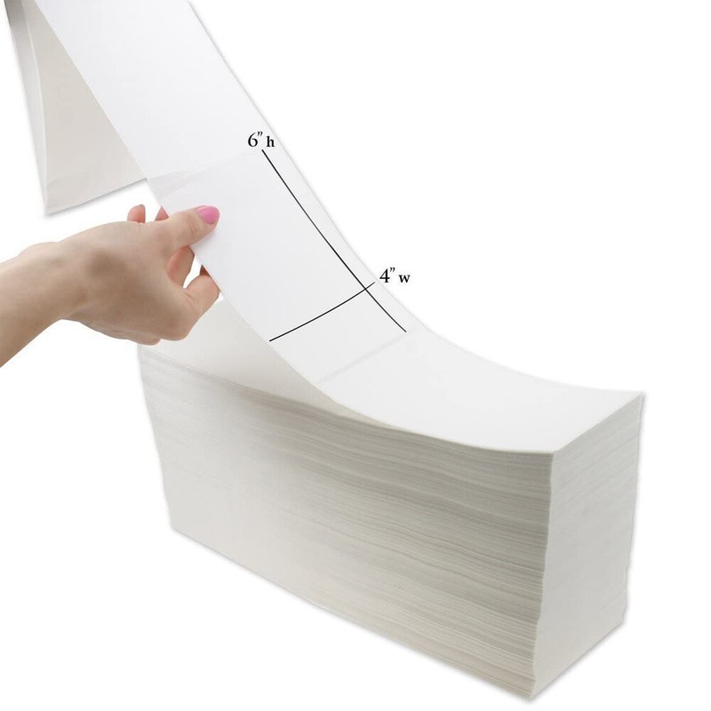 4000-60000 4x6 Fanfold Direct Thermal Shipping Labels for Zebra & Rollo Printer gallery