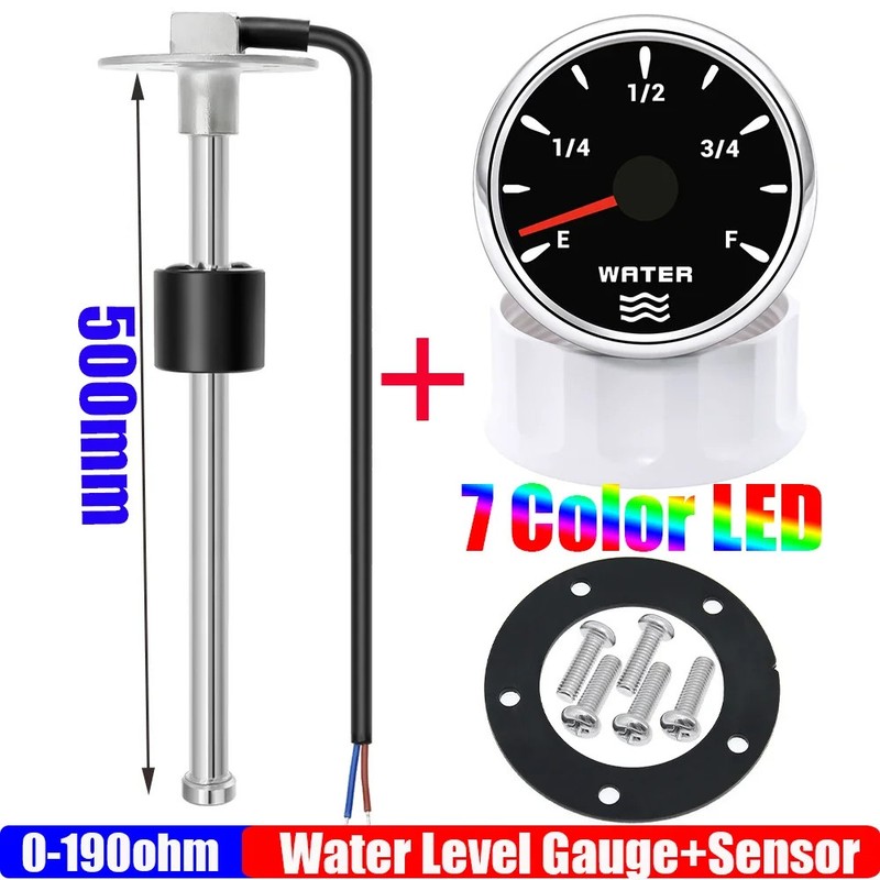 0-190 Ohm Water Level Sensor 52mm Water Level Gauge with LED Water Tank Meter gallery