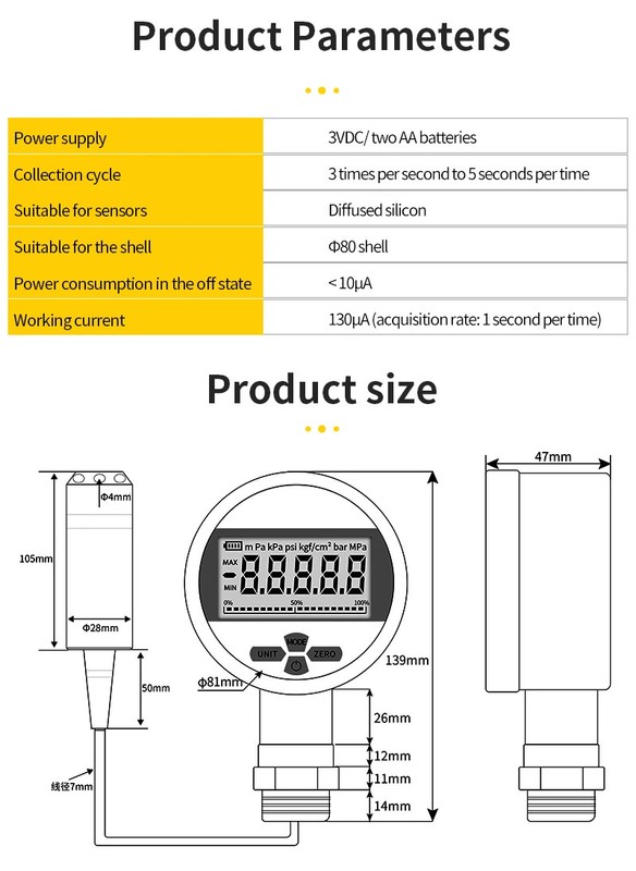 Digital Water Level Gauge 0-5m/0-10m Submersible Liquid Meter 304SS Sensor gallery