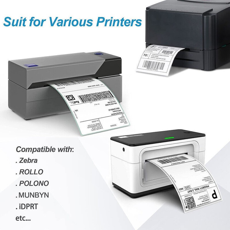 500x Fanfold Direct Thermal Shipping Labels for Zebra & Rollo Printers 4" x 6" gallery