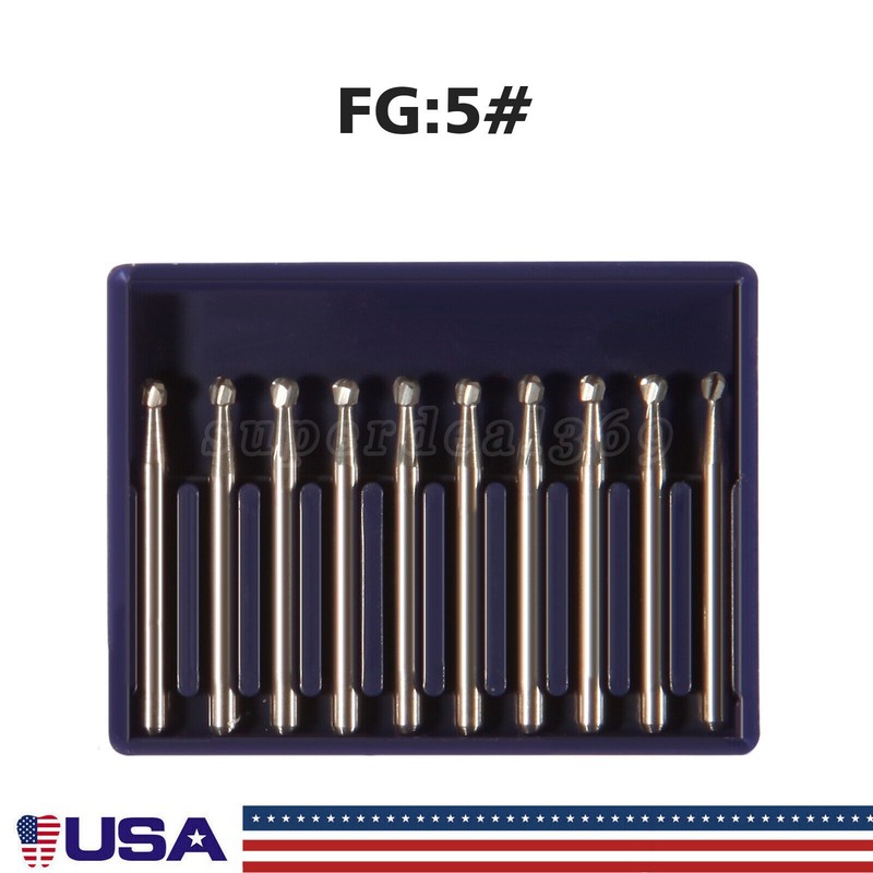 10-100 Pcs Dental FG Tungsten Steel Carbide Burs Drill High-Speed Handpiece