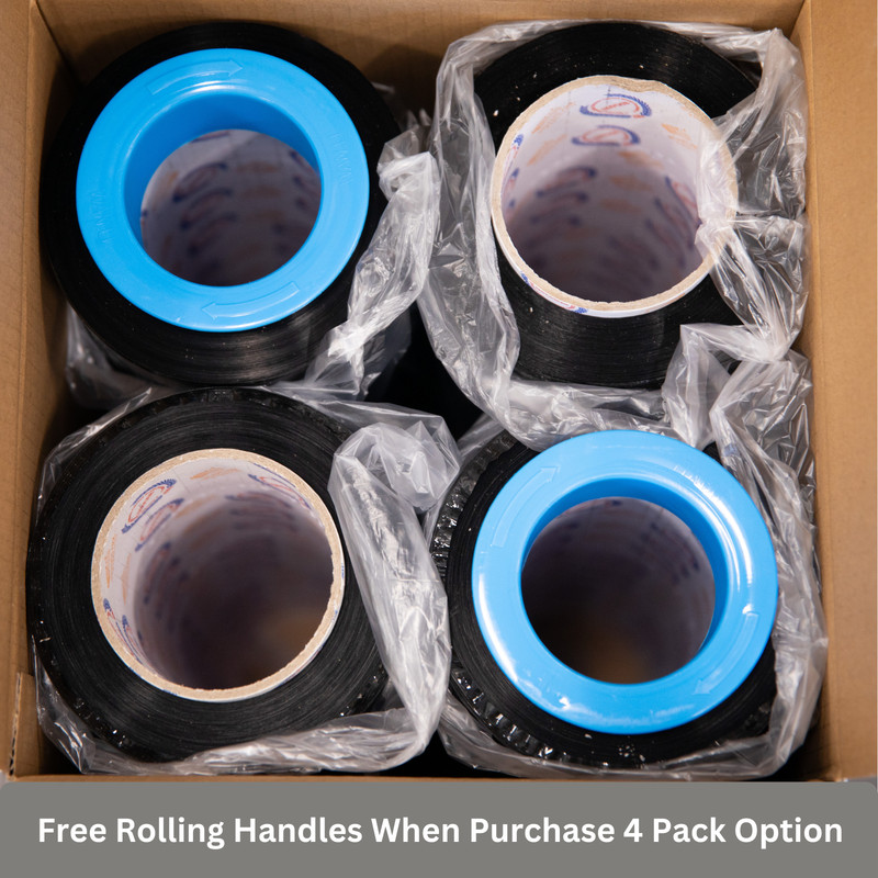 18" x 1500' 60 Gauge 4 Rolls Pallet Wrap Stretch Film Hand Shrink Wrap Black NEW gallery